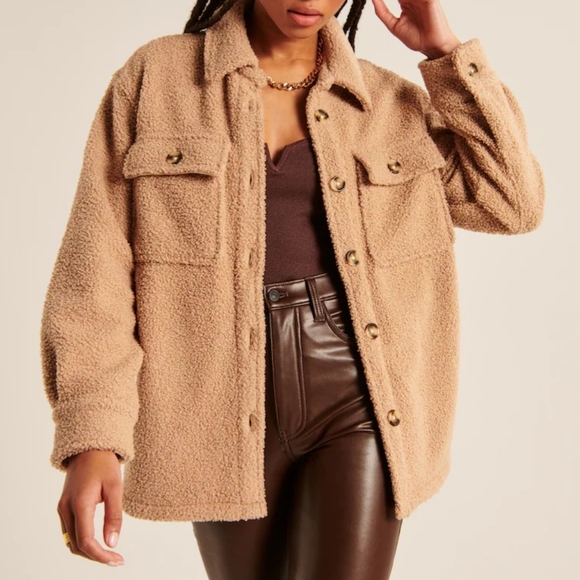 ABERCROMBIE & FITCH: Cozy Sherpa Shirt Jacket - Picture 2 of 7